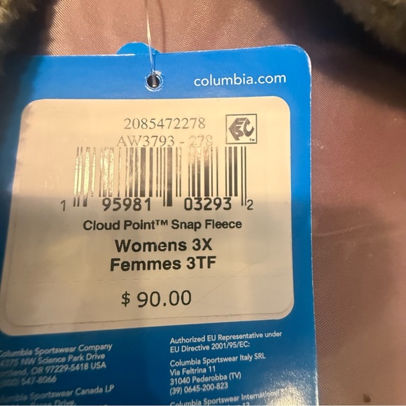 NWT Women's Columbia Cloud Point Snap Fleece Green/Cream Size 3X - Picture 7 of 10